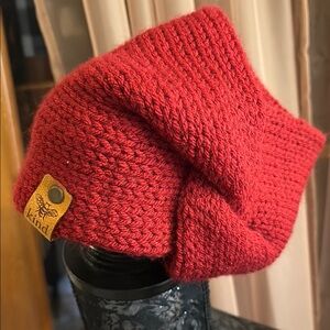 Kind Red Knit Hat / Ear Warmer, O/S